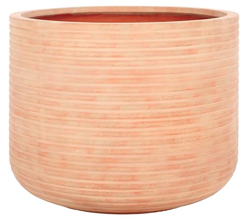 SAFAVIEH Outdoor - Nardo Terracotta Cement Ficonstone Planter Pot with Drainage Hole, Frost Resistant Garden Planter for Patio, Deck, Backyard, 22.83" W x 22.83" D x 18.11" H (PAT1531D) - color: Terracotta