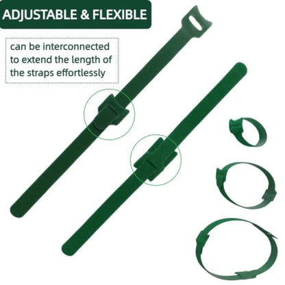 100Pcs 10-Inch Green Adjustable Plant Ties, Christmas Garland Ties - size: 10 in x 0.5 in
