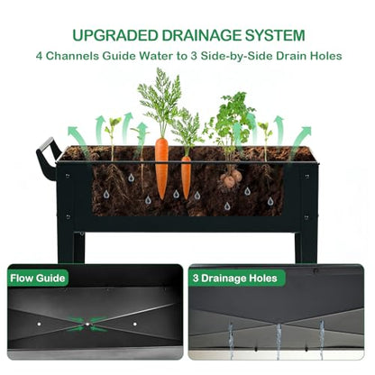 2-Pack 32" Tall Elevated Raised Garden Bed with Wheels and Shelf - size: 14.6"W ( 2PCS )