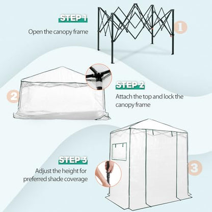 EAGLE PEAK 6x4 Easy Setup Small Pop Up Greenhouse, Clear/White - color: Clear/White, size: 6x4