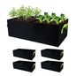 Plant Grow Bags, 5 Pack Fabric Raised Planting Bads, 2 Holes Rectangle Grow Bag, 10 Gallon Breathable Potato Tomato Planter Pots for Outdoor Vegetables Plant Flowers (Black) - color: Black 5 Pack 10 Gallon