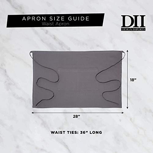 DII Everyday Basic Kitchen Collection - color: Gray, size: Plus Size Chef Apron
