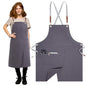 Crossback Pottery Apron Split Leg, Adjustable Straps - color: Gray