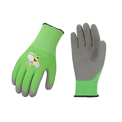 Vgo... 1-Pair Age 5-7 Kids Gardening Gloves, Children Yard Work Gloves, Soft Safety Rubber Gloves (XXS, Green, KID-RB6013) - color: 1 Pair - Green, size: XXS Age 5-7 (Pack of 1)