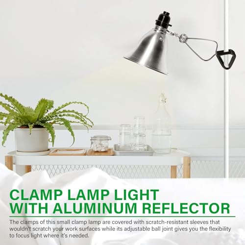Simple Deluxe Clamp Light, 5.5 Inch Reflector, 2 Pack - color: Black Plastic Socket, size: 5.5 inch 2-Pack