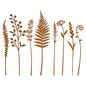 8-Piece Fern & Leaf Metal Garden Stakes - color: Rust Brown – Fern & Leaf