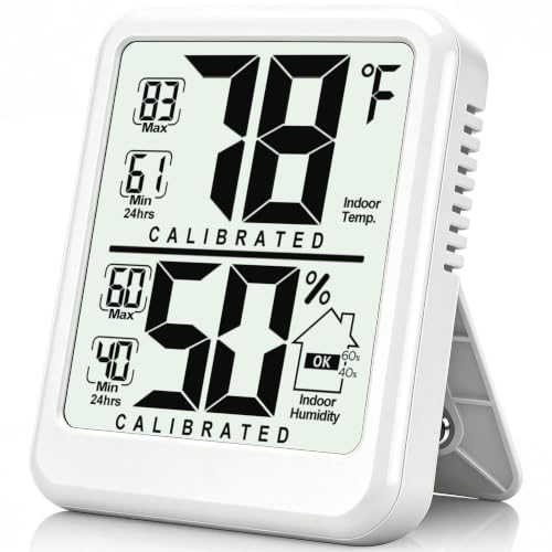 Antonki Room Thermometer Indoor Hygrometer, Temperature and Humidity Meter - color: White（ new version)