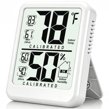 Antonki Room Thermometer Indoor Hygrometer, Temperature and Humidity Meter - color: White（ new version)