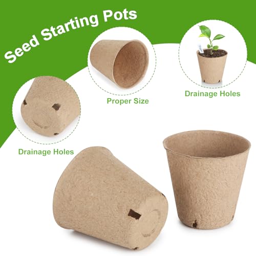 132 PCS Organic Peat Pots, 3.15 Inch Nursery Pot, Round Plant Seedling Pot - size: 3.15 Inch 132 Pcs