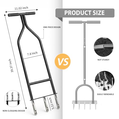Manual Core Lawn Aerator Tool - size: Aerator + 3 Tines