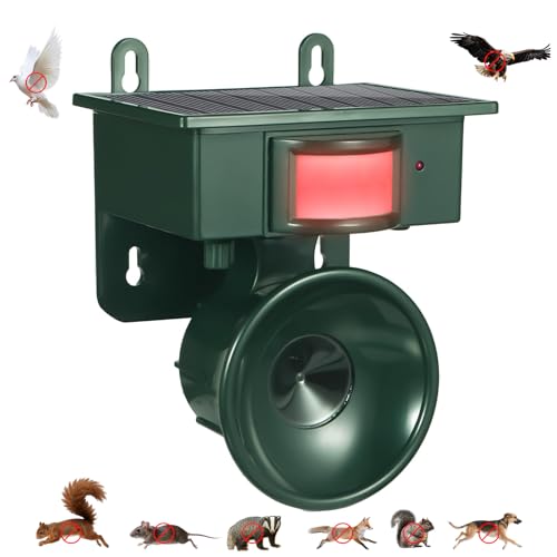 2026 New Ultrasonic Bird Repeller Outdoor,Woodpecker Deterrent for House,Bird Repellent Solar-Powered Bird Deterrent Device,Weatherproof Pigeon Repellent to Keep Birds Away Balcony Porch Patio Yard