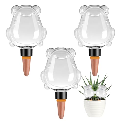 3Pcs Frog Plant Self Watering Globes for Indoor and Outdoor Plastic Water Bulbs Top Fill Plant Watering Globes Slow Release Terracotta Plant Watering Devices System for Plants, Clear - color: Clear