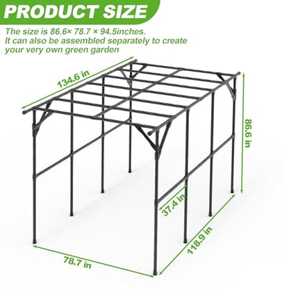 BUKLIYN Garden Arch - Grape Vine Trellis Size: 134.7 * 78.7 * 86.6 inches - size: One Leg-135×79×87in
