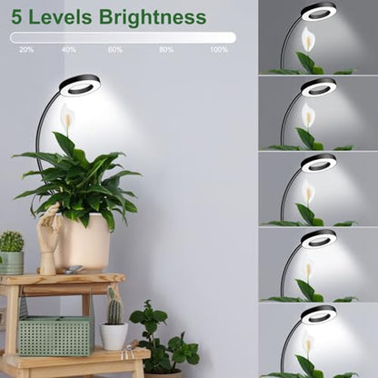 wolezek 2 in 1 Grow Lights for Indoor Plants, 3 Colors Plant Grow Lights - color: Black 1 Pack