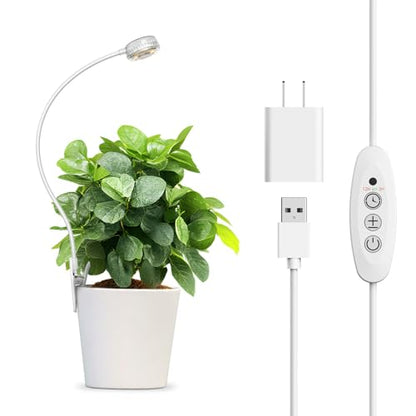 Small Clip-On Grow Light for Indoor Plants, Full Spectrum Timer - size: 1-Pcak