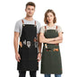 KTMOUW 2 Pack Chef Apron for Men Women with Large Pockets, Adjustable Apron - color: Black+green