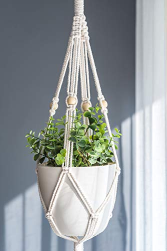 Mkono Macrame Plant Hanger 3 Tier 70" Hanging Plant Holder Indoor Outdoor - size: 70"