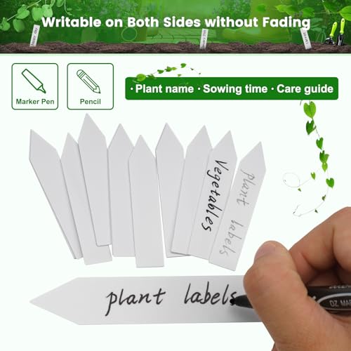 KINGLAKE GARDEN 200 PCS 4'' Plastic Plant Labels Plant Tags