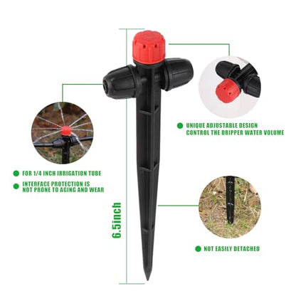 25 Pcs Drip Irrigation Fan Emitter for 1/4" Irrigation Tubing - style: 25 Pcs Drippers Red