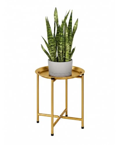 Bamworld Metal Plant Stand 15 (Gold) - color: Gold