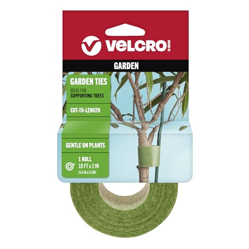 VELCRO Brand ONE-WRAP Tree and Plant Ties, 18 Ft x 2 in, Green - size: 18 ft x 2 in