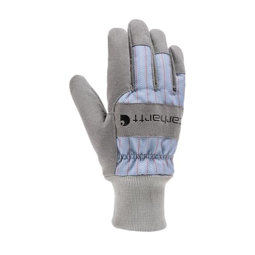 Carhartt Women's Insulated Synthetic Suede Knit Cuff Glove - color: Early Fog Rr Stripe, size: Medium