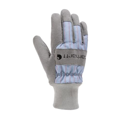 Carhartt Women's Insulated Synthetic Suede Knit Cuff Glove - color: Early Fog Rr Stripe, size: Medium