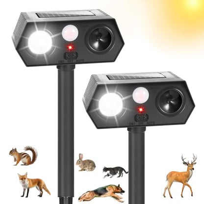 2026 Solar Ultrasonic Racoon Fortress Pro, Deer Cat Repellent