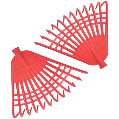 Markeny 2Pack Garden Leaf Rake Garden Rake Replacement,12 Plastic Tines Quick Clean Up of Lawn and Yard, Red
