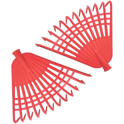 Markeny 2Pack Garden Leaf Rake Garden Rake Replacement,12 Plastic Tines Quick Clean Up of Lawn and Yard, Red