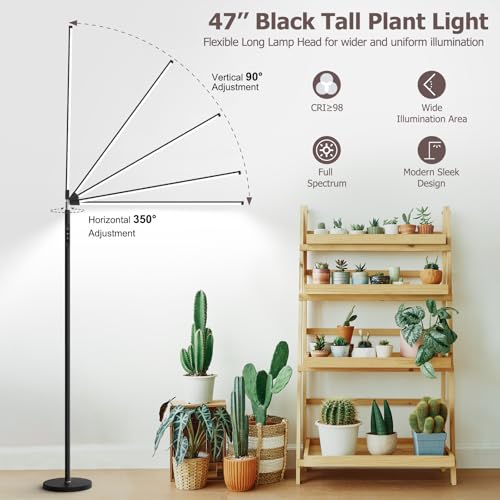 STERREN Plant Floor Lamp for Indoor Plants, Full Spectrum Grow Light - color: Black