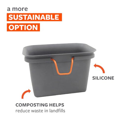 Full Circle Counter Catcher Compost Bin, Fits in Freezers, Slate - color: Slate