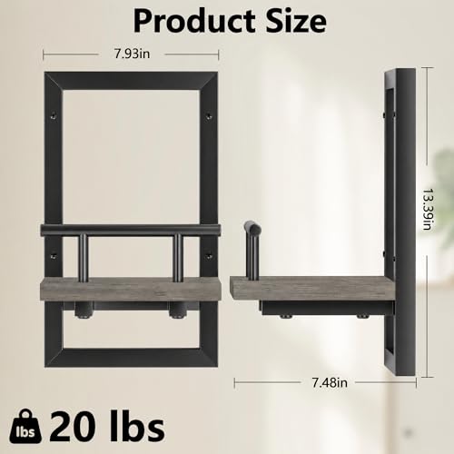 Sbosbo Floating Shelves for Wall Plant Shelf Indoor Wall Mounted Shelves - color: Grey