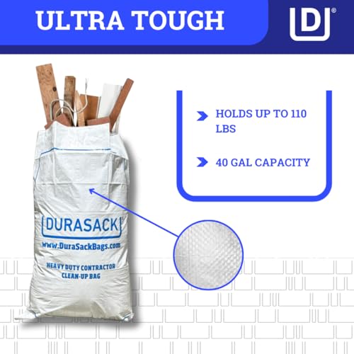 DURASACK Contractor Bags Heavy Duty 40-Gallon, Pack of 16