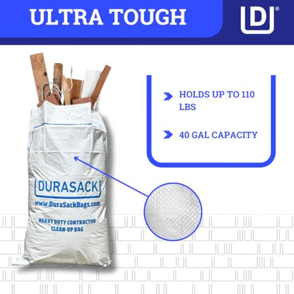 DURASACK Contractor Bags Heavy Duty 40-Gallon, Pack of 16