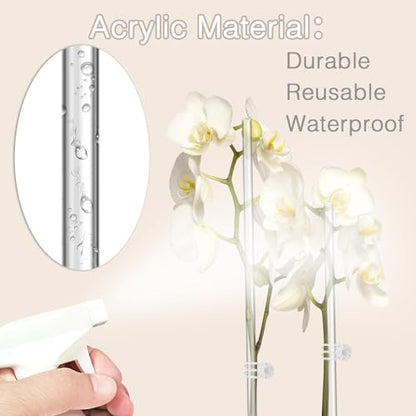 18IN Plant Stakes, Plant Sticks 20PCS Acrylic Clear Plant Support Stakes - size: 18 Inches