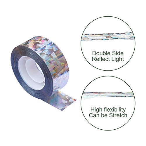 4 Pack Bird Reflective Scare Tapes, 1048ft Dual-Sided Pigeon Scare Tapes