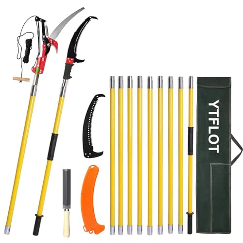 Pole Saw for Tree Trimming, 2-32 Feet, Yellow - color: Yellow32ft