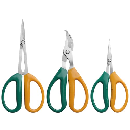 Garden Scissors, Stainless Steel Garden Bonsai Pruning Shears (3 PCS) - style: 3 PCS