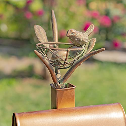 Large Copper Colored Birdhouse Garden Stakes (Oval Shape)