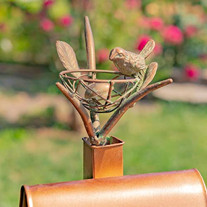 Large Copper Colored Birdhouse Garden Stakes (Oval Shape)