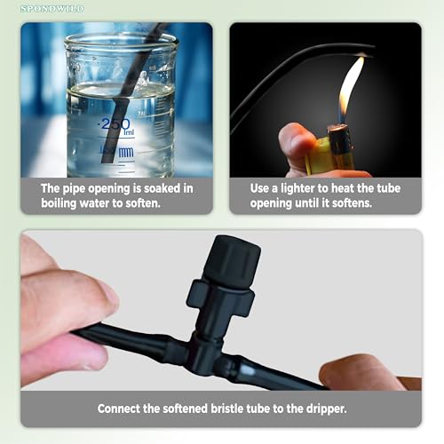 200Ft 1/4 Inch Soft PVC Drip Irrigation Tubing, for Low Pressure System - size: 200FT