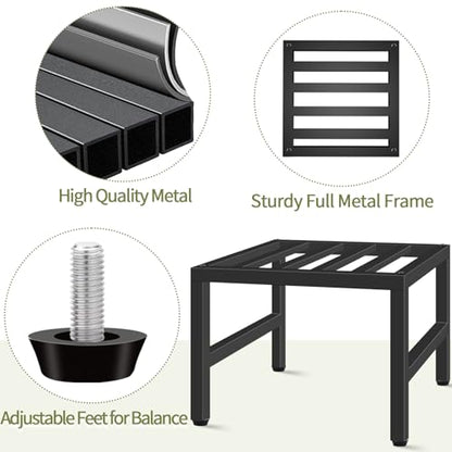 Plant Stand Indoor Outdoor, Heavy Duty Wrought Iron Pedestal Stands 2 Pack