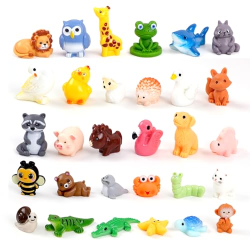 30PCS Mini Resin Animals Variety Pack 30 Style Tiny Resin Animal Figurines - color: Fixed Color Ctyle-b