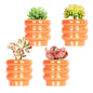 4 Inch Ceramic Succulent Pots, Small Plant Pots with Drainage - color: Orange, size: 4 Inch (Set of 4)