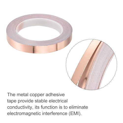 PATIKIL Copper Tape 0.59 Inch x 27 Yards 0.05 Thick Copper Foil Tape Single Sided Conductive Adhesive EMI Shielding for Electronics, Circuits, Grounding - size: 0.59 Inch x 27 Yards x 0.05mm