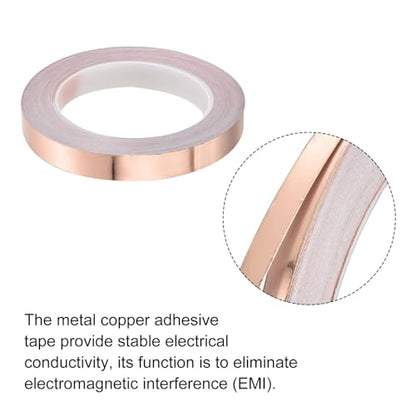 PATIKIL Copper Tape 0.59 Inch x 27 Yards 0.05 Thick Copper Foil Tape Single Sided Conductive Adhesive EMI Shielding for Electronics, Circuits, Grounding - size: 0.59 Inch x 27 Yards x 0.05mm
