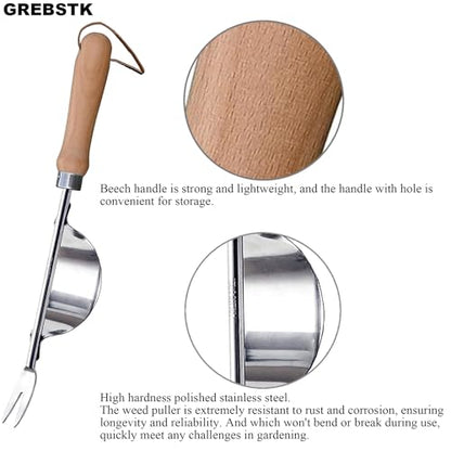 GREBSTK Garden Manual Weeding Tools Stainless Steel Beech Handle Shovel for Weeding, Cultivating, Transplanting, Digging