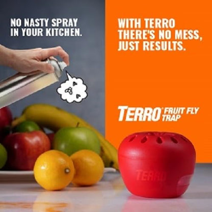 TERRO T2502 Ready-to-Use Indoor Fruit Fly Trap with Built in Window - 2 Traps + 90 day Lure Supply - size: 2 Traps