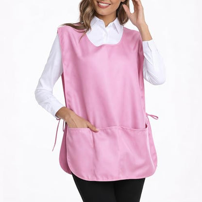 Xeoxarel Unisex Cobbler Apron with 3 Deep Pockets, Smock Vest Apron - color: 3 Pack - Pink